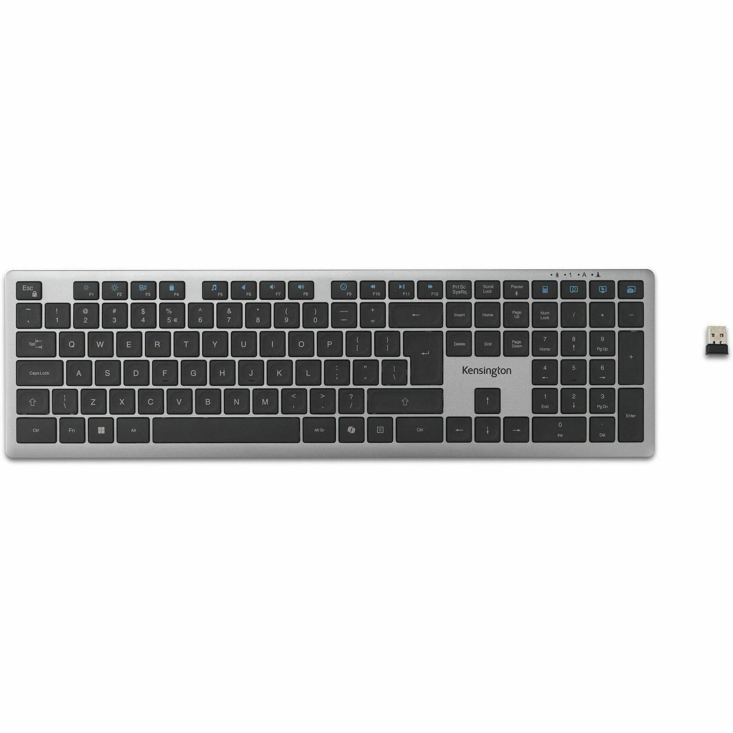 Kensington KB535 Toetsenbord - Full-size - Draadloos Verbinding - USB type A Interface - Internationaal Engels - Grijs