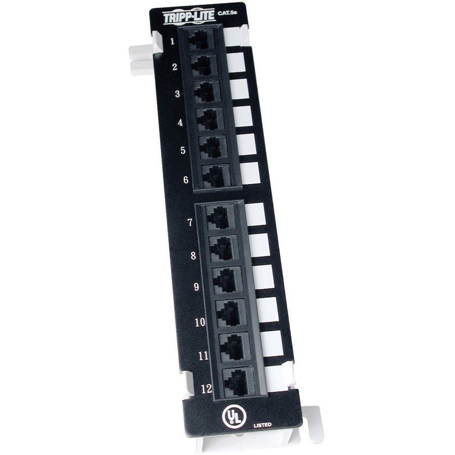 Eaton Tripp Lite Series 12-Port Wall-Mount Cat5e Patch Panel, 568B, RJ45 Ethernet, TAA