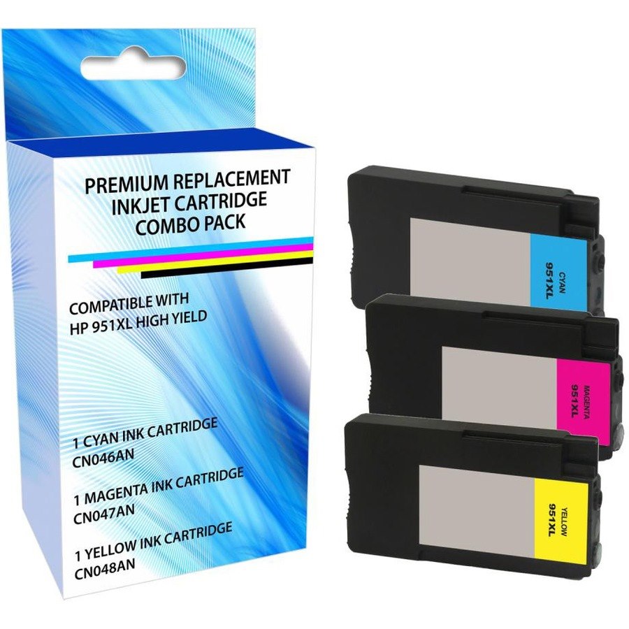eReplacements CR318BN-ER Remanufactured High Yield Ink Cartridge Replacement for HP 951XL Cyan/Magenta/Yellow Ink Color Combo Pack