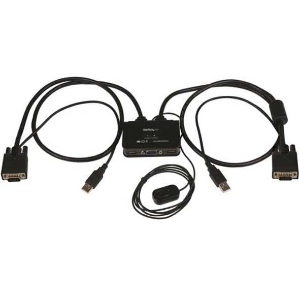 StarTech.com 2 Port USB VGA Cable KVM Switch - USB Powered with Remote Switch