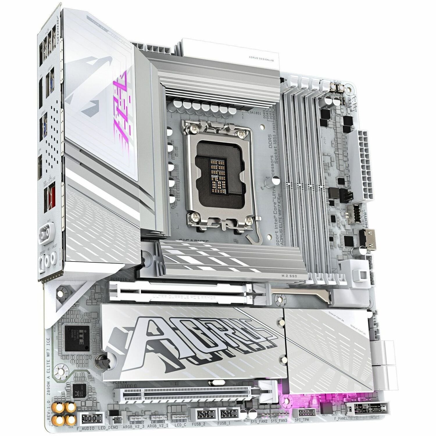 Aorus Ultra Durable Z890M A ELITE WF7 ICE Gaming Desktop Motherboard - Intel Z890 Chipset - Socket LGA-1851 - Micro ATX