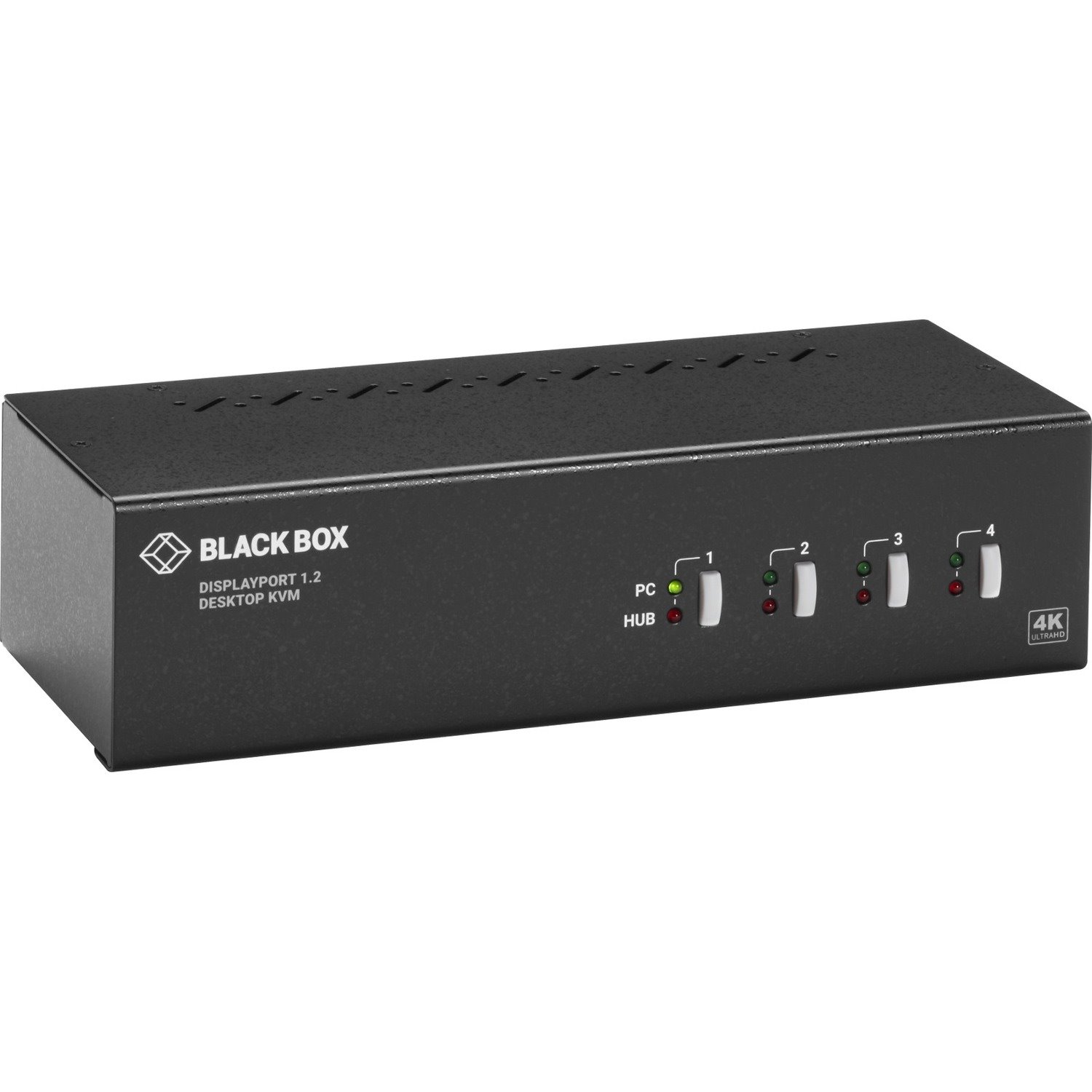 Black Box 4K60 60Hz DisplayPort Dual-Head KVM Switch with EDID - 4-Port, Audio