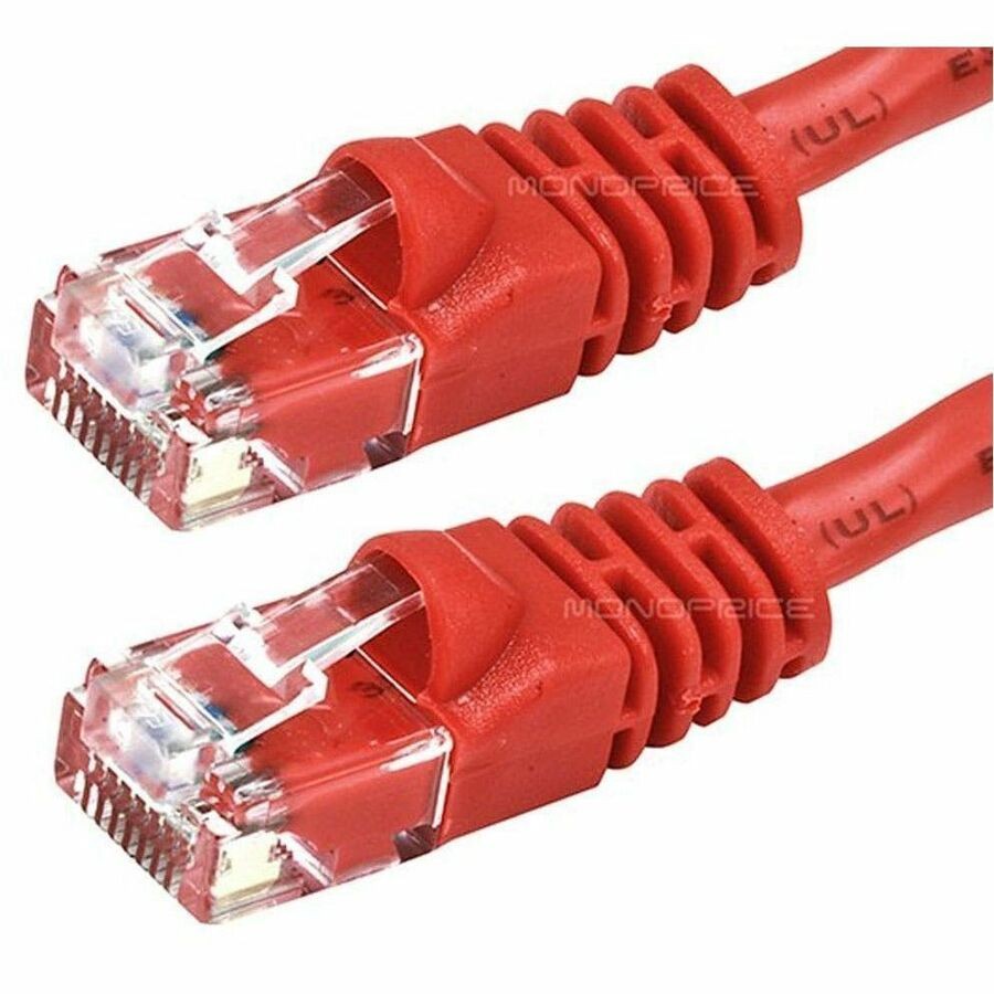 Monoprice Cat5e 7FT Red Crossover Patch Cable_ Utp_ 24Awg_ 350MHZ_ Pure Bare Cop