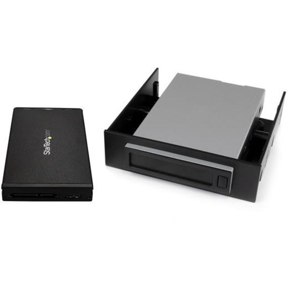 StarTech.com Drive Enclosure for 3.5" , 5.25" SATA/600 - USB 3.1 Micro-B Host Interface - UASP Support Internal/External - Black