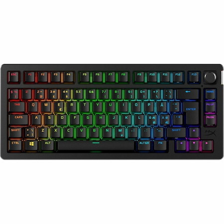 HyperX Alloy Rise 75 Gaming Keyboard - Wired/Wireless Connectivity - RGB LED - English (US) - Black