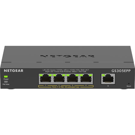 Netgear 300 GS305EPP 5 Ports Ethernet Switch - Gigabit Ethernet - 10/100/1000Base-T