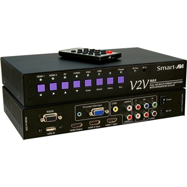 SmartAVI Full HD Multi Format, 6-Port Switcher with Integrated Scaler