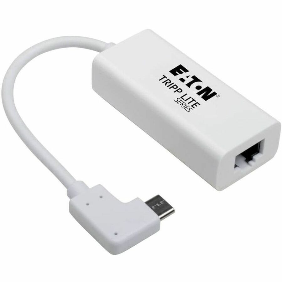 Eaton Tripp Lite Series USB-C to Gigabit Network Adapter with Right Angle USB-C, Thunderbolt 3 Compatibility - White