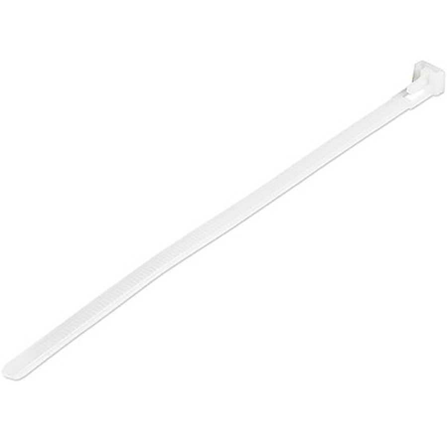 4XEM 100 Pack 6" Reusable Cable Ties - White Medium Nylon/Plastic Zip Tie