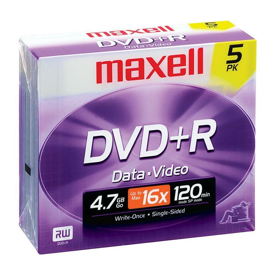 Maxell DVD Recordable Media - DVD+R - 16x - 4.70 GB - 5