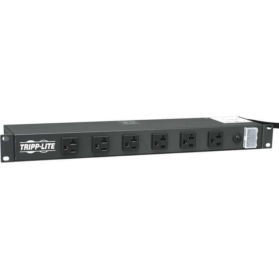 Eaton Tripp Lite Series 1U Rack-Mount Power Strip, 120V, 20A, L5-20P, 12 Outlets (6 Front-Facing, 6-Rear-Facing) 15 ft. (4.57 m) Cord