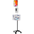 CTA Digital Compact Gooseneck Floor Stand for 7-13 Inch Tablets with Sanitizing Station & Automatic Soap Dispenser