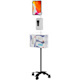 CTA Digital Compact Gooseneck Floor Stand for 7-13 Inch Tablets with Sanitizing Station & Automatic Soap Dispenser