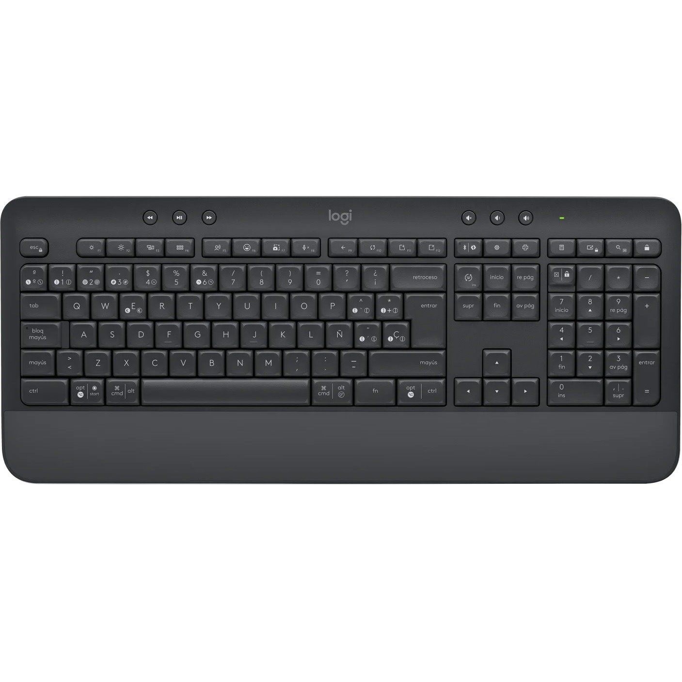 Logitech Signature K650 Keyboard - Wireless Connectivity - Spanish - QWERTY Layout - Graphite Grey