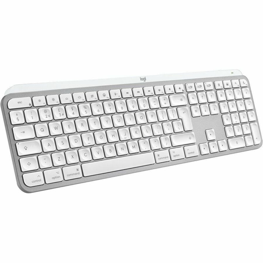 Logitech MX Keys S Keyboard - Wireless Connectivity - USB Interface - English (UK) - QWERTY Layout - Pale Gray