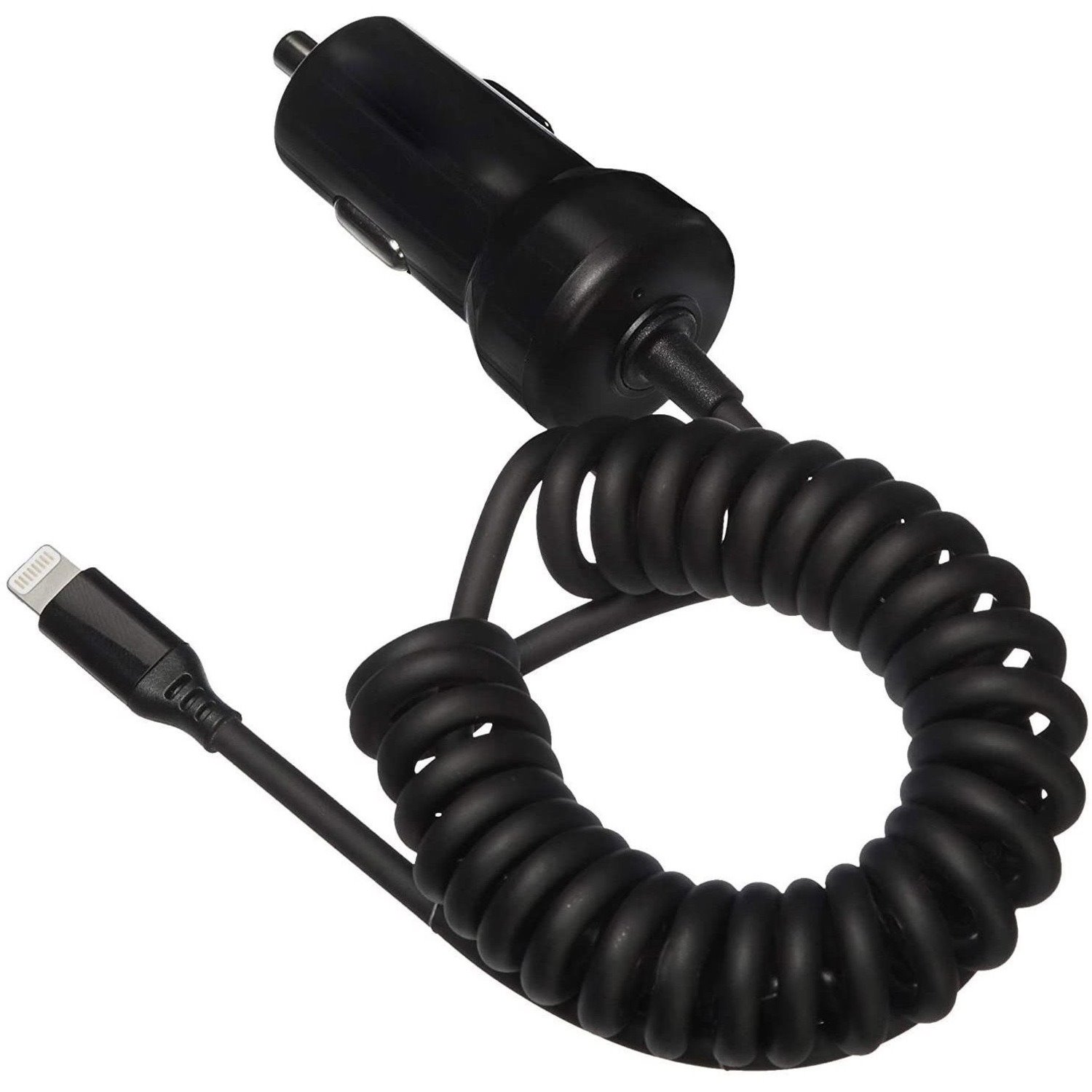 4XEM 8 Pin Lightning Car Charger (Black) for iPod/iPhone/iPad