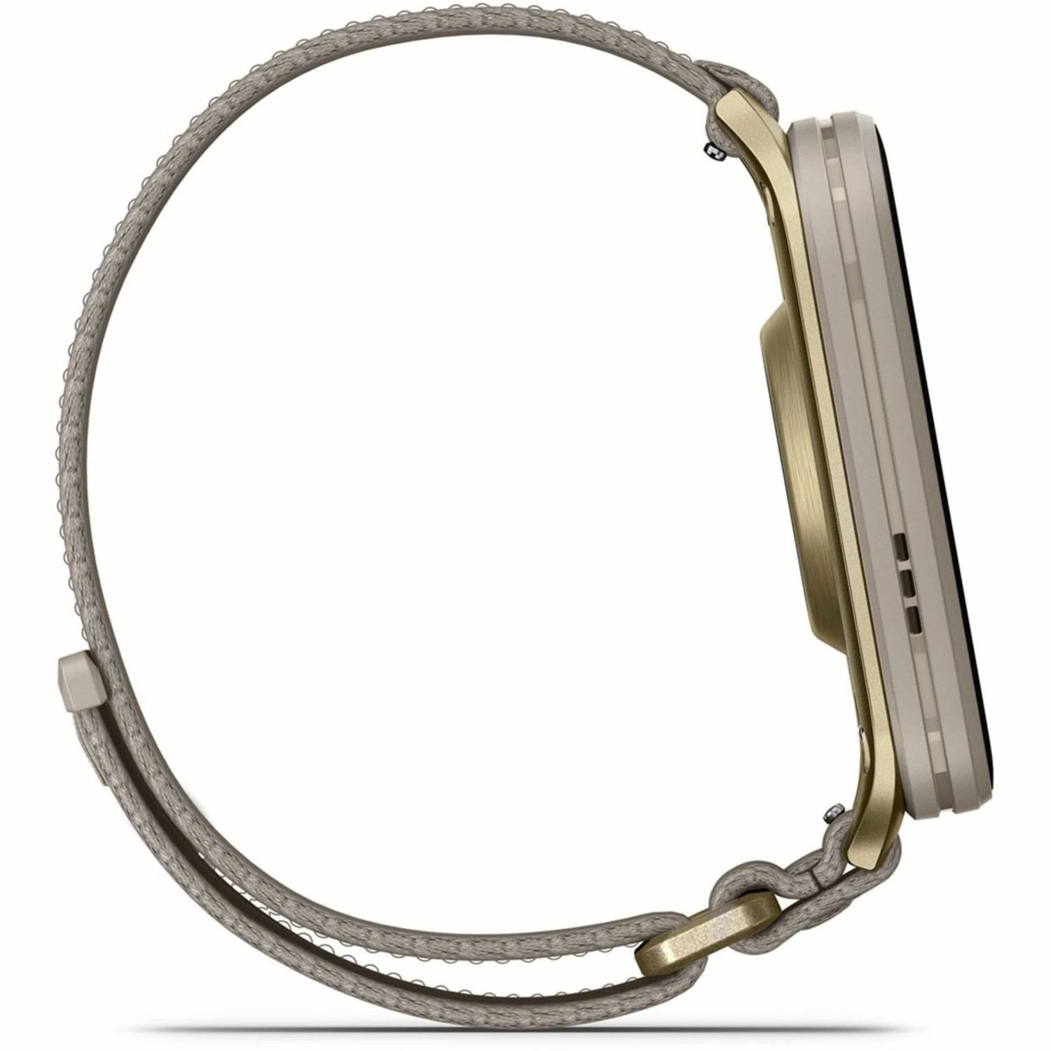 Garmin Venu X1 Soft Gold with Titanium Caseback and French Gray Nylon Band