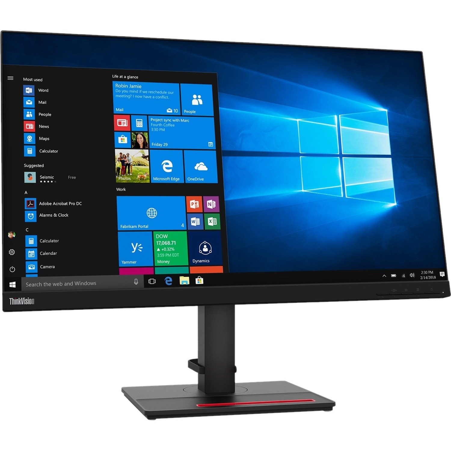 Lenovo ThinkVision T27q-20 27" Class WQHD LCD Monitor - 16:9 - Raven Black