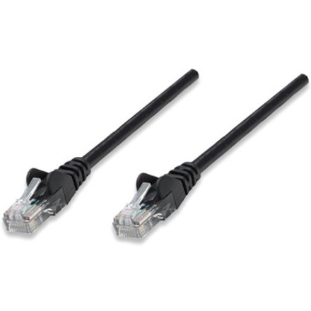 Network Patch Cable, Cat5e, 1m, Black, CCA, U/UTP, PVC, RJ45, Gold Plated Contacts, Snagless, Booted, Lifetime Warranty, Polybag