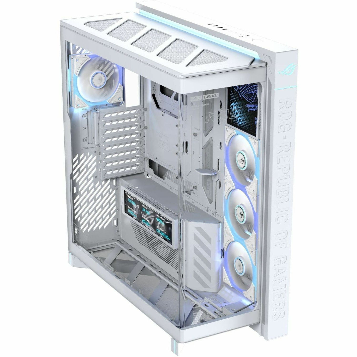 Asus ROG ROG Cronox ARGB White Edition Gaming Computer Case - EATX, ATX Motherboard Supported - Mid-tower - Tempered Glass, Aluminium - White