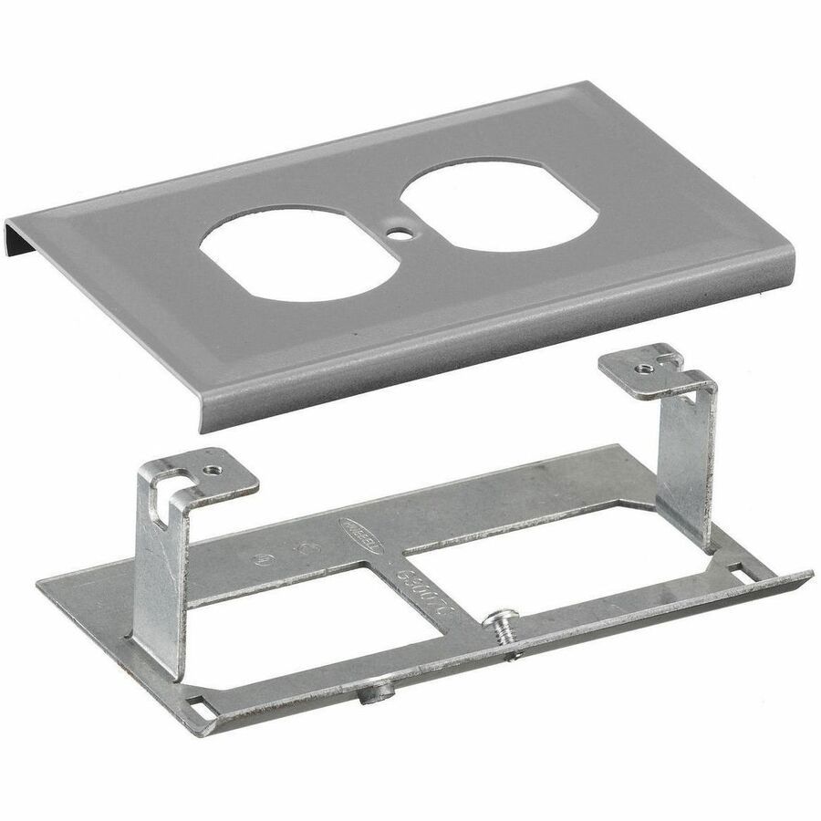 Hubbell Premise Wiring Metal Raceway, Plate, Duplex Opening, HBL3000 Series, Gray