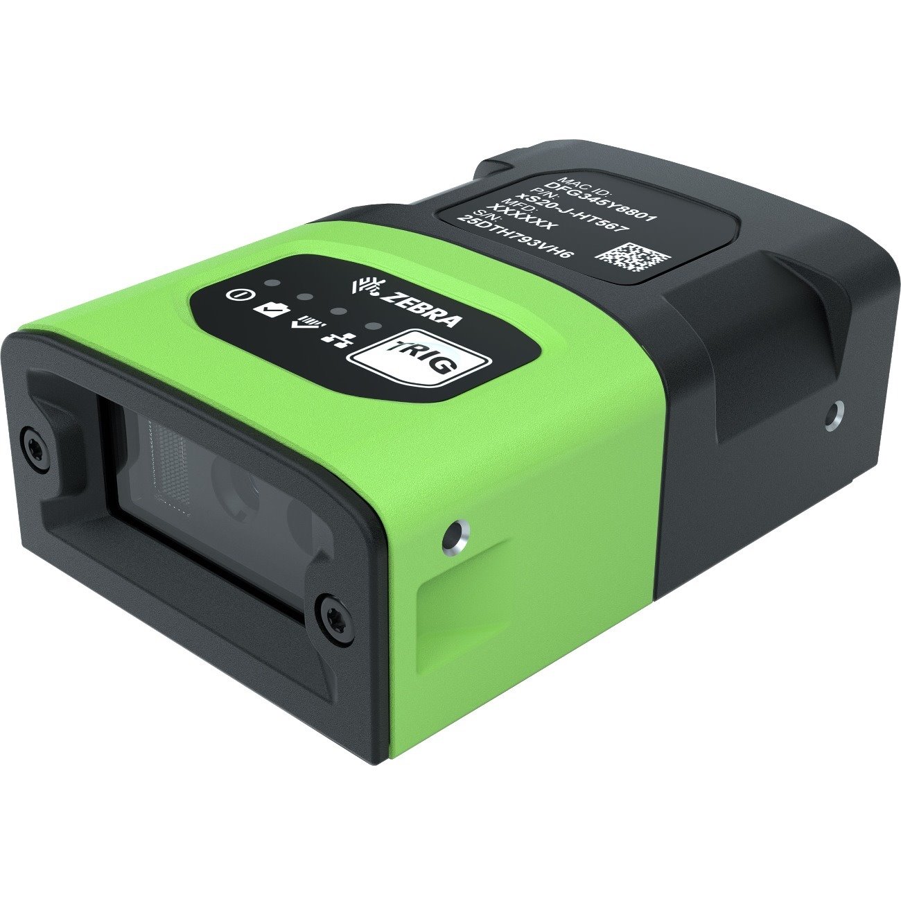 Zebra FS20 Rugged Industrial Fixed Mount Barcode Scanner - Cable Connectivity - Industrial Green - Serial Cable Included