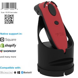 Socket Mobile DuraScan D740 Handheld Barcode Scanner - Wireless Connectivity - Red