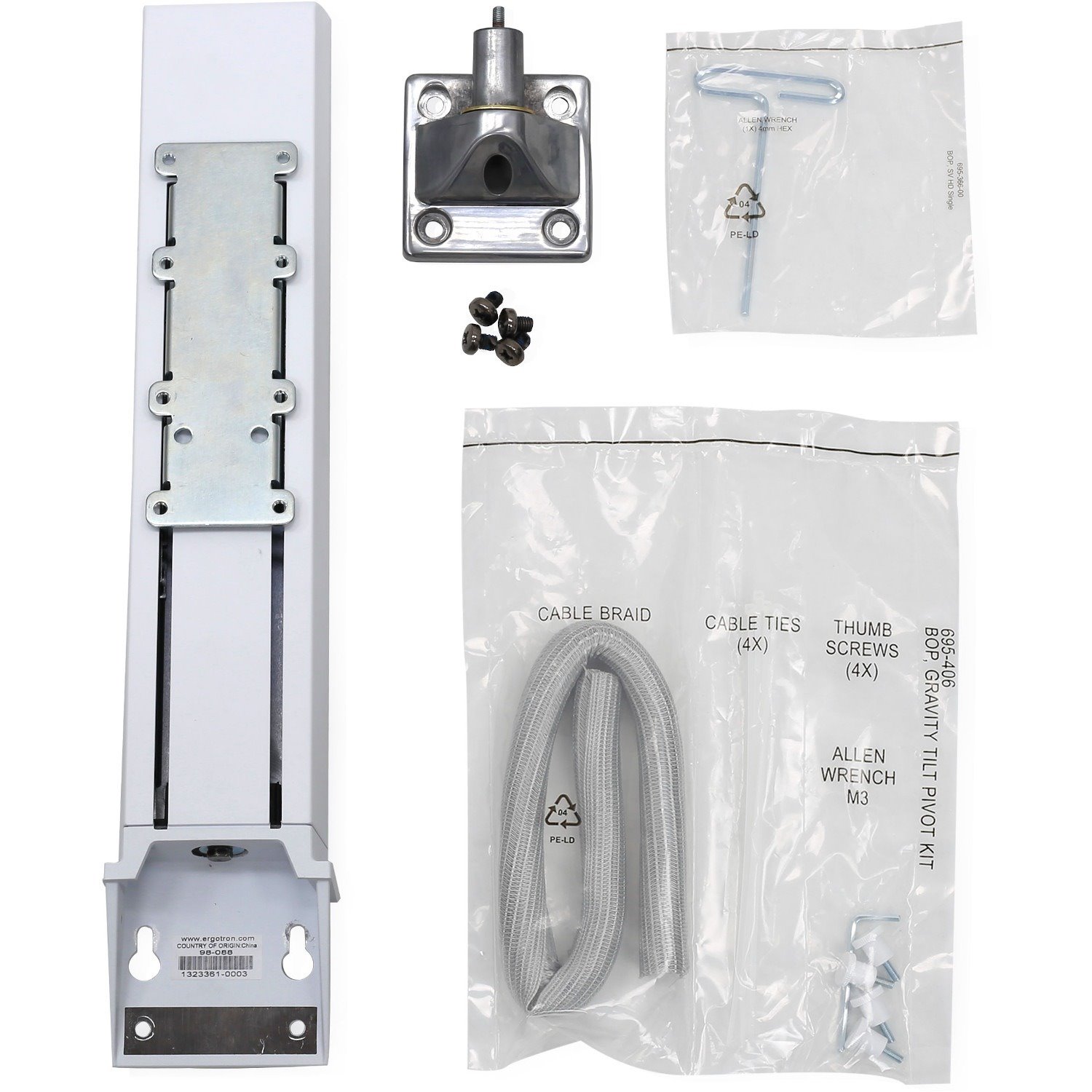 Ergotron Lift for Monitor, All-in-One Computer - White
