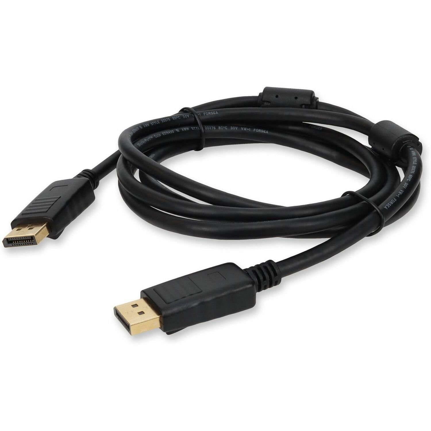 AddOn 6ft DisplayPort 1.2 Male to Male Black Cable with Ferrite Choke For Resolution Up to 3840x2160 (4K UHD)
