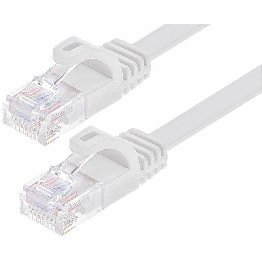 Monoprice Flexboot Cat6 Ethernet Patch Cable - Snagless RJ45, Flat, 550MHz, UTP, Pure Bare Copper Wire, 30AWG, 10ft, White
