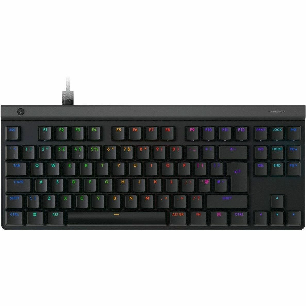 Logitech G G515 TKL Gaming Keyboard - Cable Connectivity - USB Interface - RGB LED - English (UK) - QWERTY Layout - Black