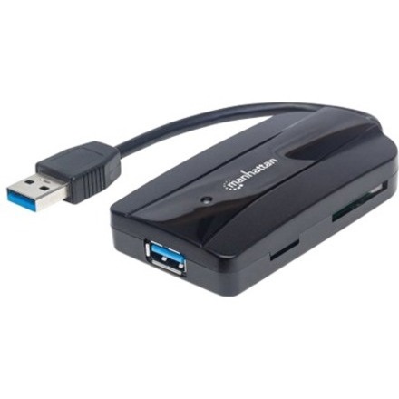 Manhattan Usb-A 3-Port Hub/Reader Usb 3.0 Bus Power Black