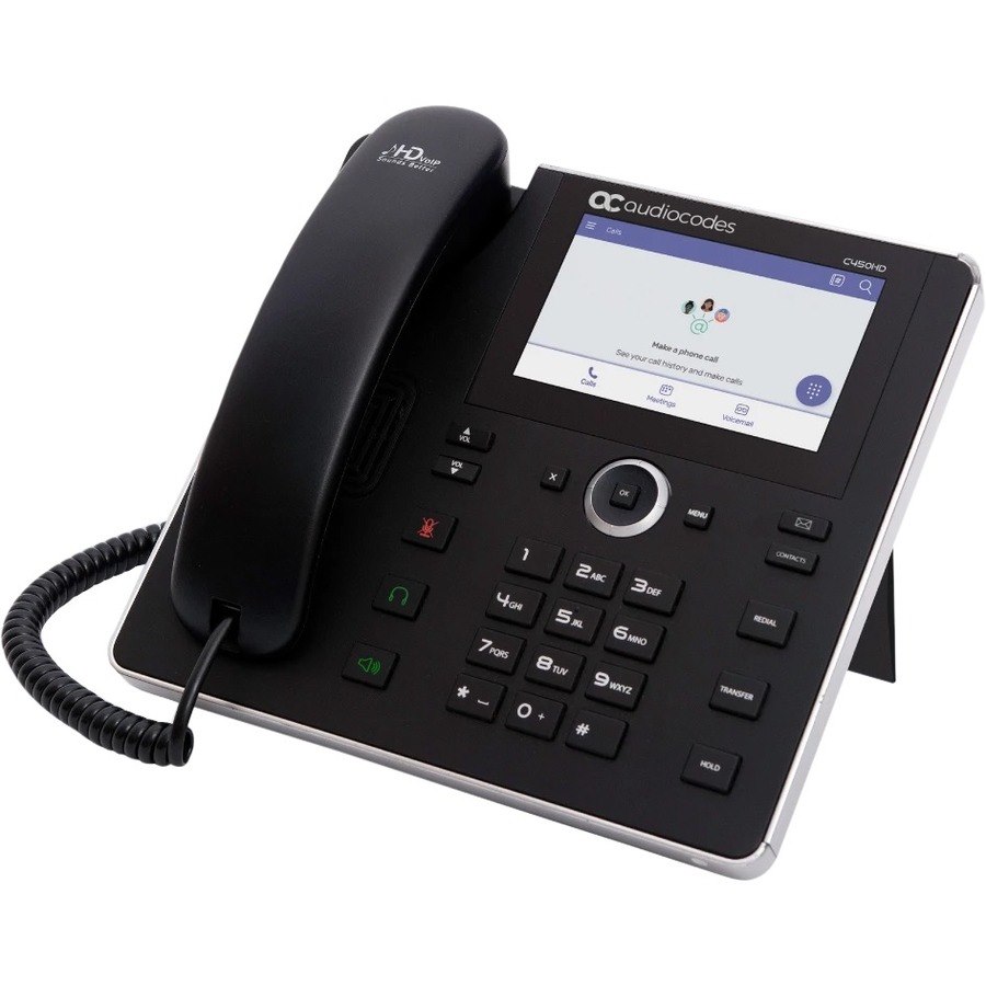 AudioCodes C450HD IP Phone - Corded/Cordless - Corded/Cordless - Bluetooth, Wi-Fi - Desktop - Black