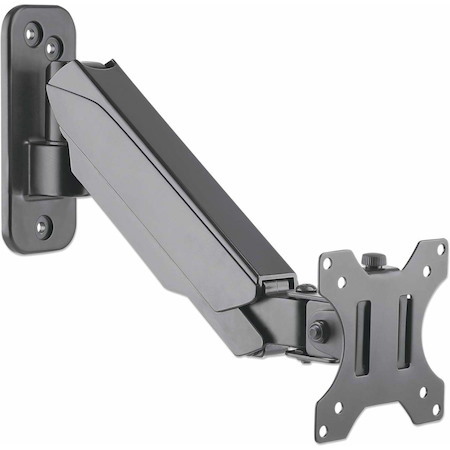 Wall Mount for TV & Monitors (Spring Arm 2 pivots), For screens 17" to 32" , VESA compatability: 75x75mm and 100x100mm - check the dimensions of the four mounting holes on back of screen to ensure it fits, Max 8kg, Black, Bracket, Lifetime Warranty
