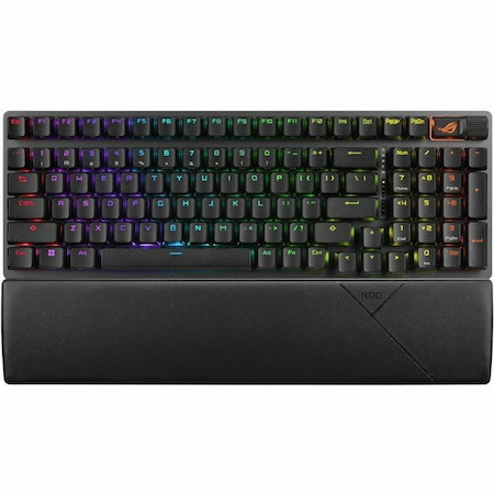Asus ROG Strix Scope II 96 Wireless Gaming Keyboard - Wired/Wireless Connectivity - USB 2.0 Type A Interface - RGB LED - Black
