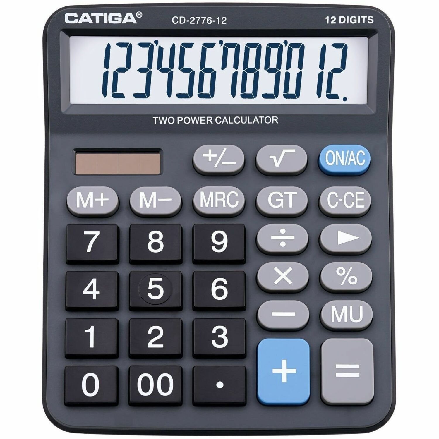 Adesso CD-2776B Premium Commercial 12 Digits Basic Calculator (Black)