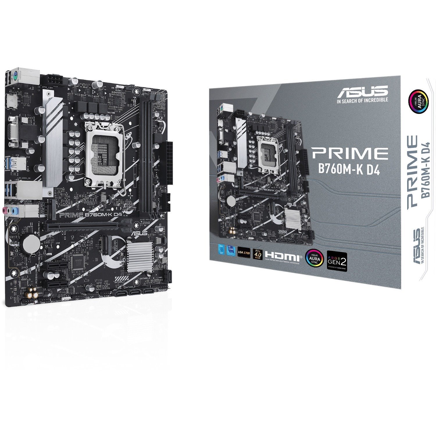 Asus Prime B760M-K D4 Desktop Motherboard - Intel B760 Chipset - Socket LGA-1700 - Intel Optane Memory Ready - Micro ATX