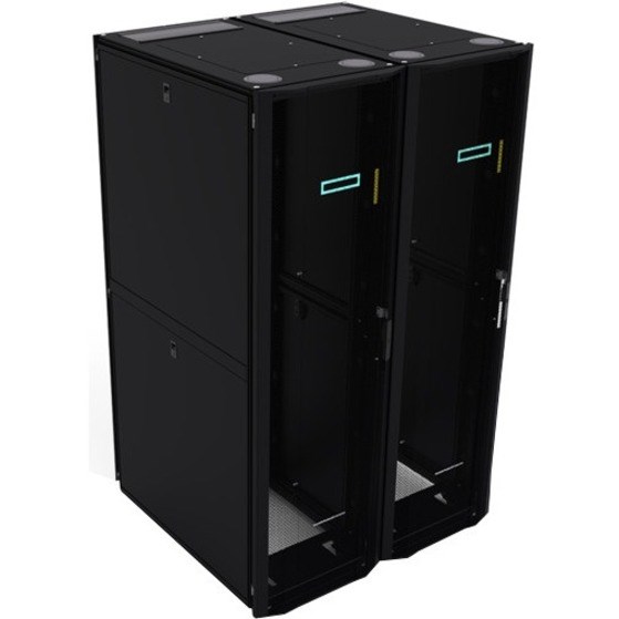 HPE Enterprise 48U Floor Standing Rack Cabinet for Server, LAN Switch, Patch Panel - 800 mm Rack Width x 1075 mm Rack Depth - Black