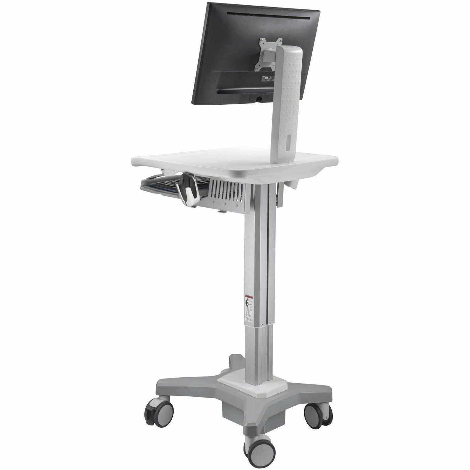 Amer Mounts Light Pedestal Medical Cart with Display Mount (Max Load 34.17 lbs)