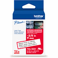 Brother Genuine P-touch TZeS221 BK on WHT Label Tape, Strong Adhesive Lam., 9mmX8m