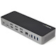 StarTech.com USB-C & USB-A Dock, Hybrid Triple Monitor Laptop Docking Station DisplayPort & HDMI 4K 60Hz/85W PD/6x USB/GbE, TAA