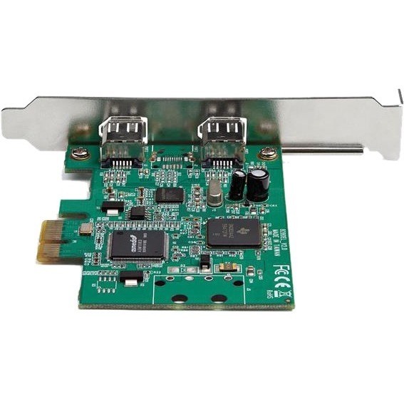 StarTech.com 2 Port PCI Express FireWire Card - TI TSB82AA2 Chipset - Plug-and-Play - PCIe 1394a FireWire Adapter (PEX1394A2V2)