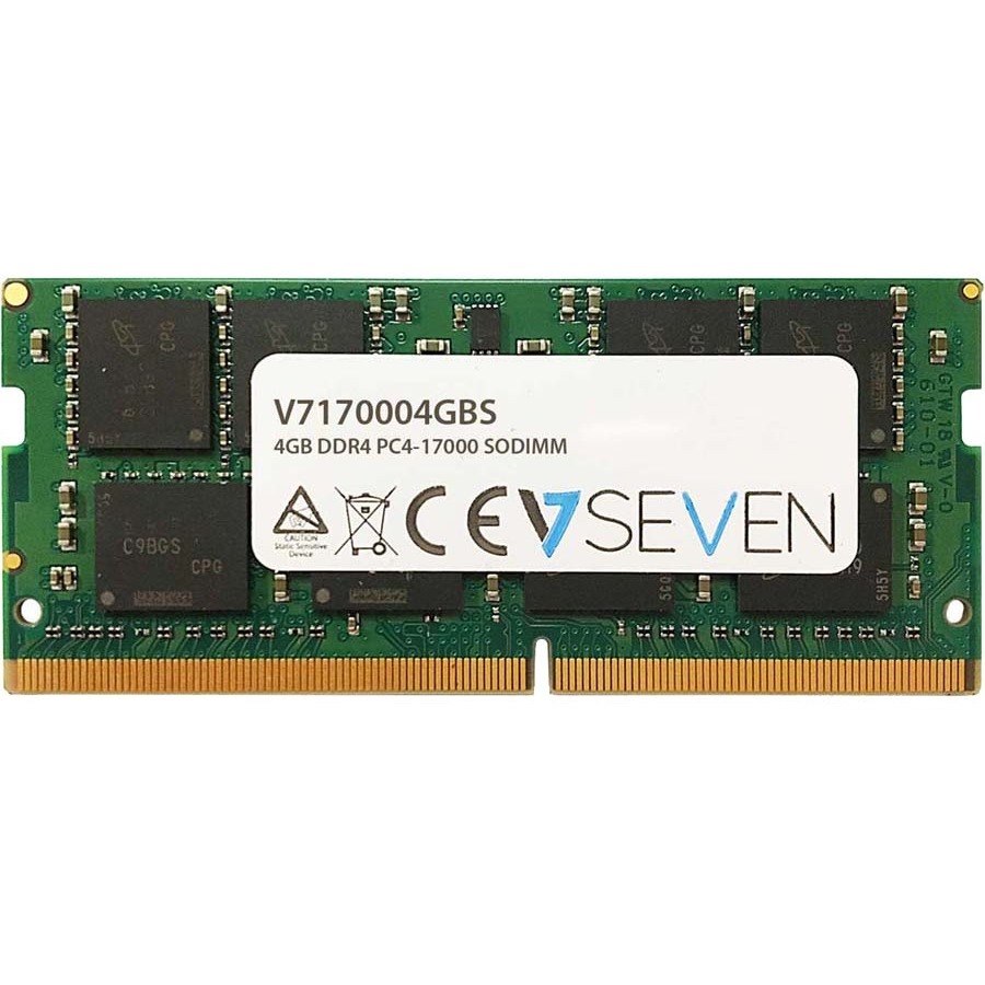 V7 V7170004GBS RAM Module for Notebook - 4 GB - DDR4-2133/PC4-17000 DDR4 SDRAM - 2133 MHz Single-rank Memory - CL15