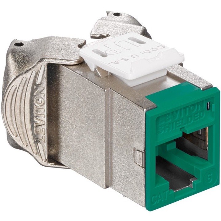 Leviton Atlas-X1 Cat 6 Shielded QuickPort Jack, Green