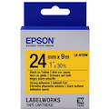 Epson LabelWorks Strong Adhesive LK Tape Cartridge ~1" Black on Yellow