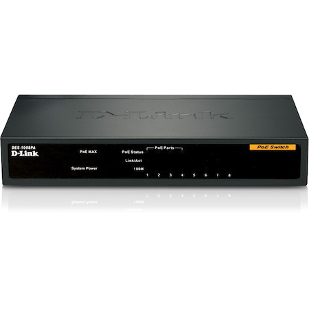 D-Link DES-1008PA 8 Ports Ethernet Switch - Fast Ethernet - 10/100Base-TX