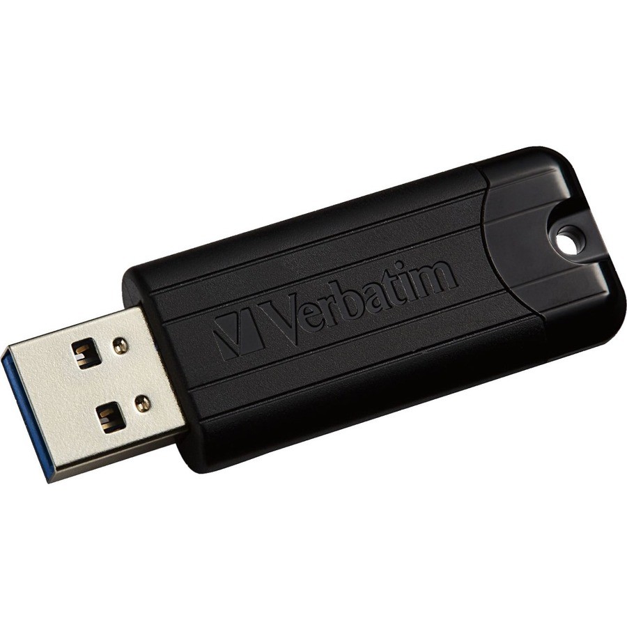 128GB PinStripe USB 3.2 Gen 1 Flash Drive - Black