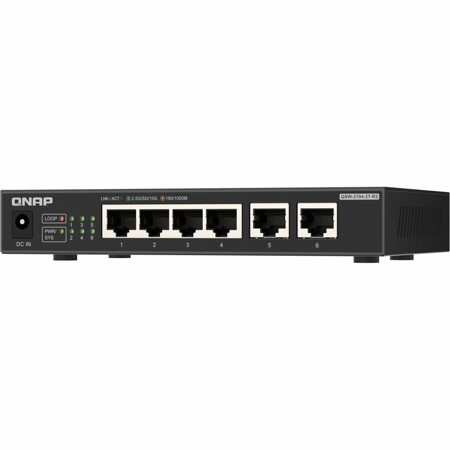 QNAP QSW-2104-2T-R2 6 Ports Ethernet Switch - 2.5 Gigabit Ethernet, 10 Gigabit Ethernet - 2.5GBase-T, 10GBase-T