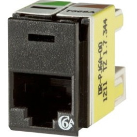 Ortronics Clarity Cat6a Panel Jack,T568A/B, 8 Pos, Black 180 Degree