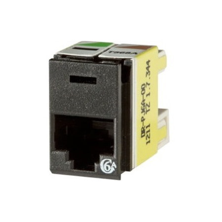 Ortronics Clarity Cat6a Panel Jack,T568A/B, 8 Pos, Black 180 Degree